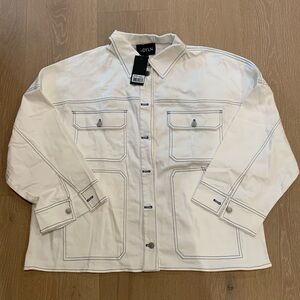 Revolve - By. Dyln white jean jacket size medium